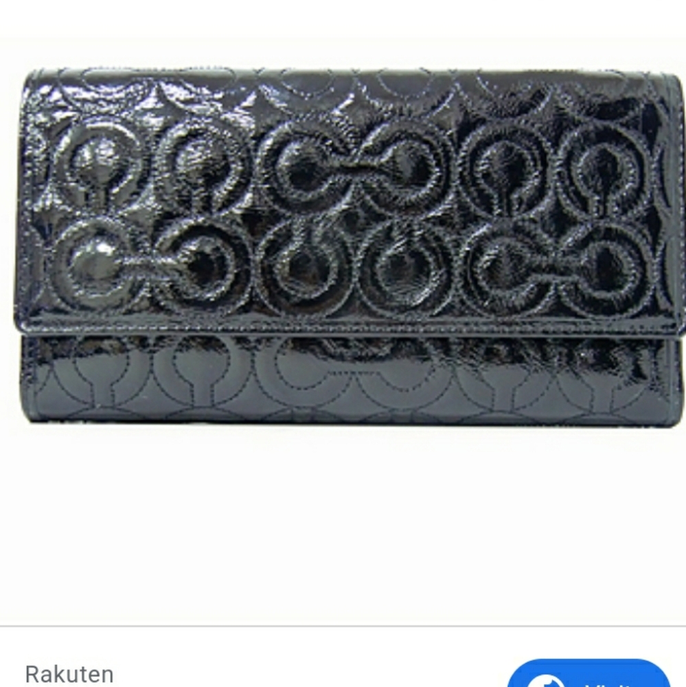 Coach Black and Pink Embossed Wallet